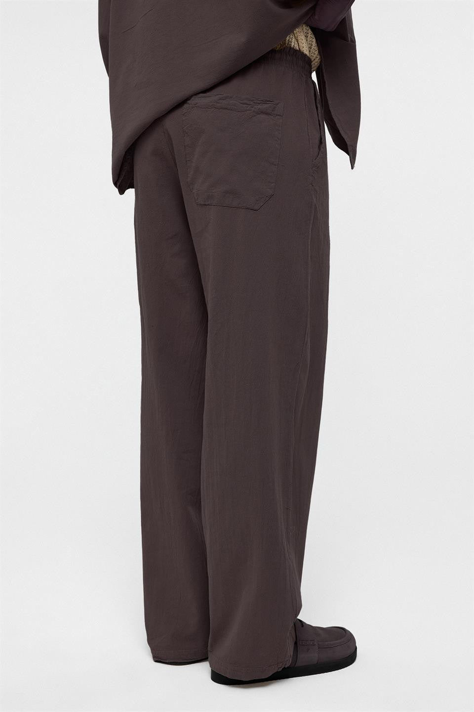 Basic Oversize Keten Takım Kahve