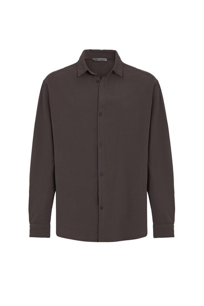 Basic Oversize Keten Takım Kahve