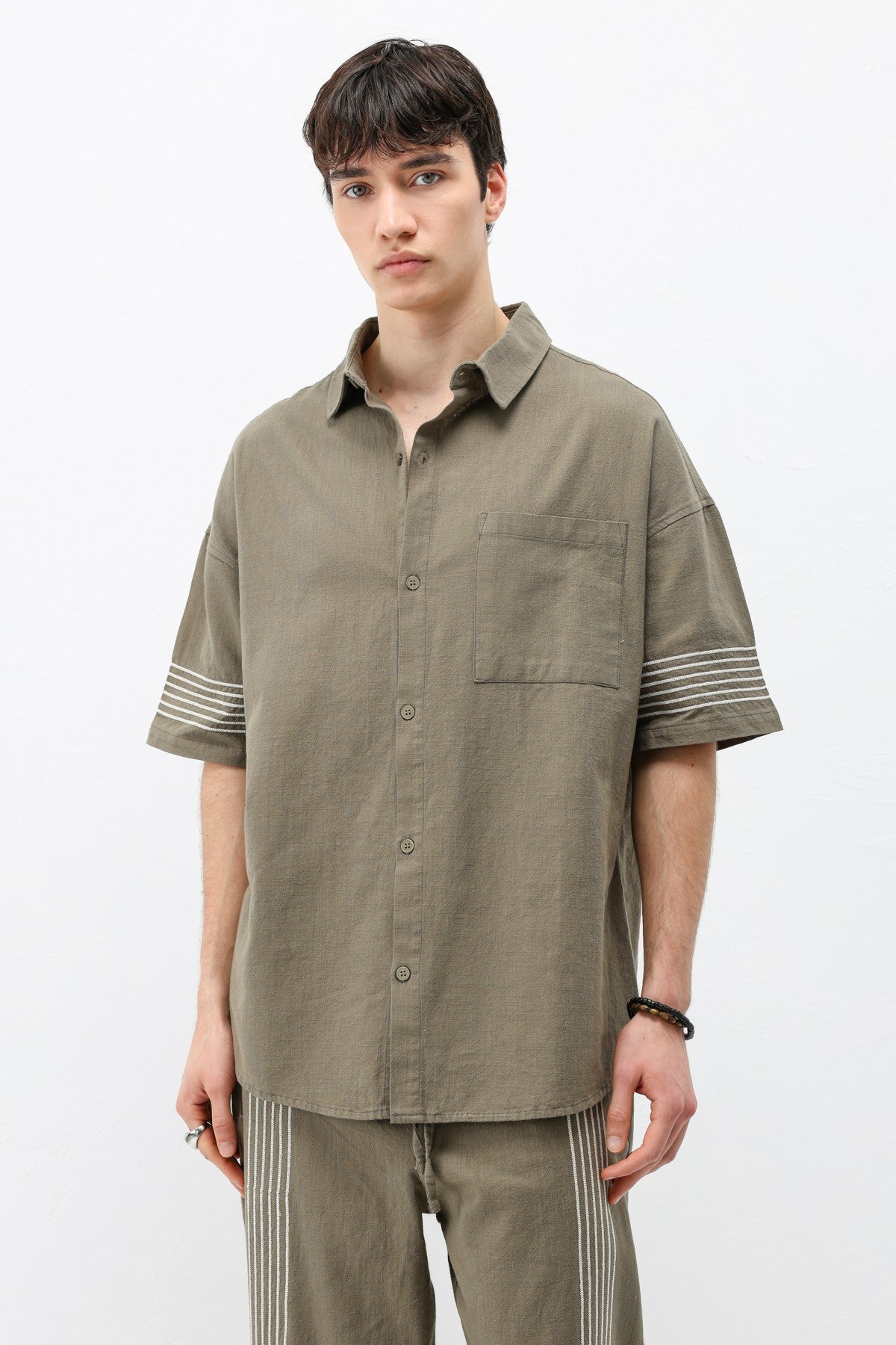 Oversize Keten Alt Üst Takım
