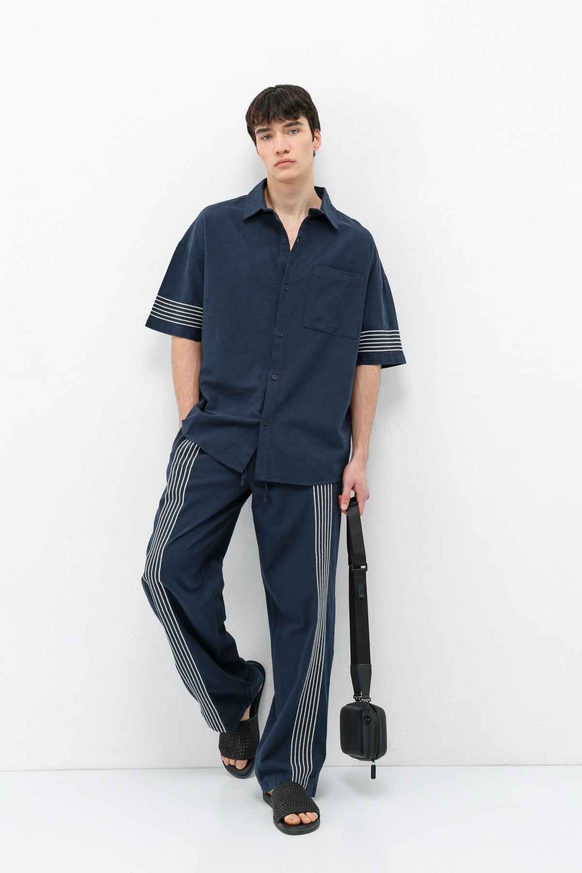 Oversize Keten Alt Üst Takım