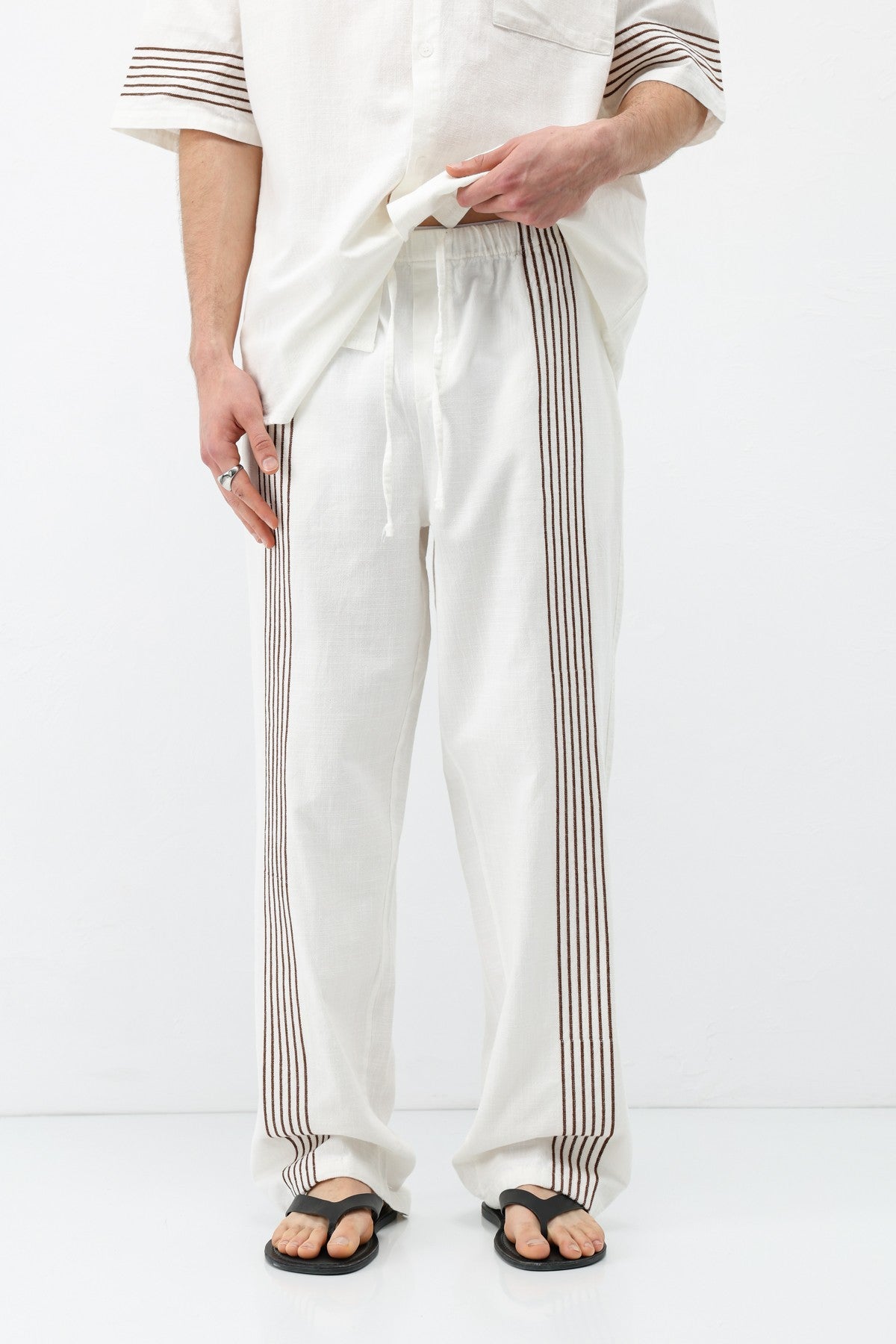 Oversize Keten Alt Üst Takım
