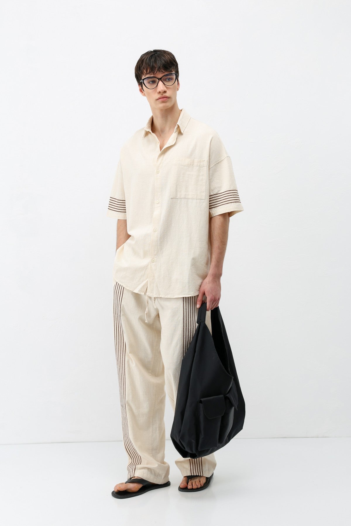 Oversize Keten Alt Üst Takım