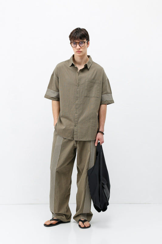 Oversize Keten Alt Üst Takım