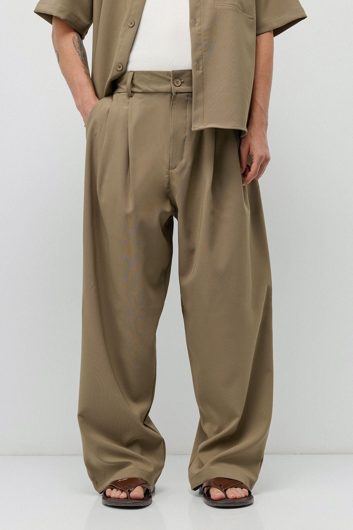 Relaxed Fit Oversize Gömlekli Pantolon Takım