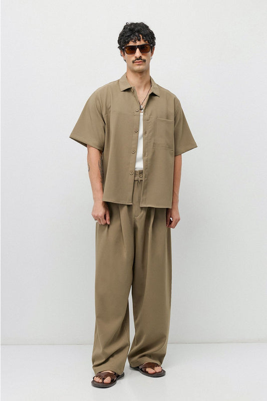 Relaxed Fit Oversize Gömlekli Pantolon Takım