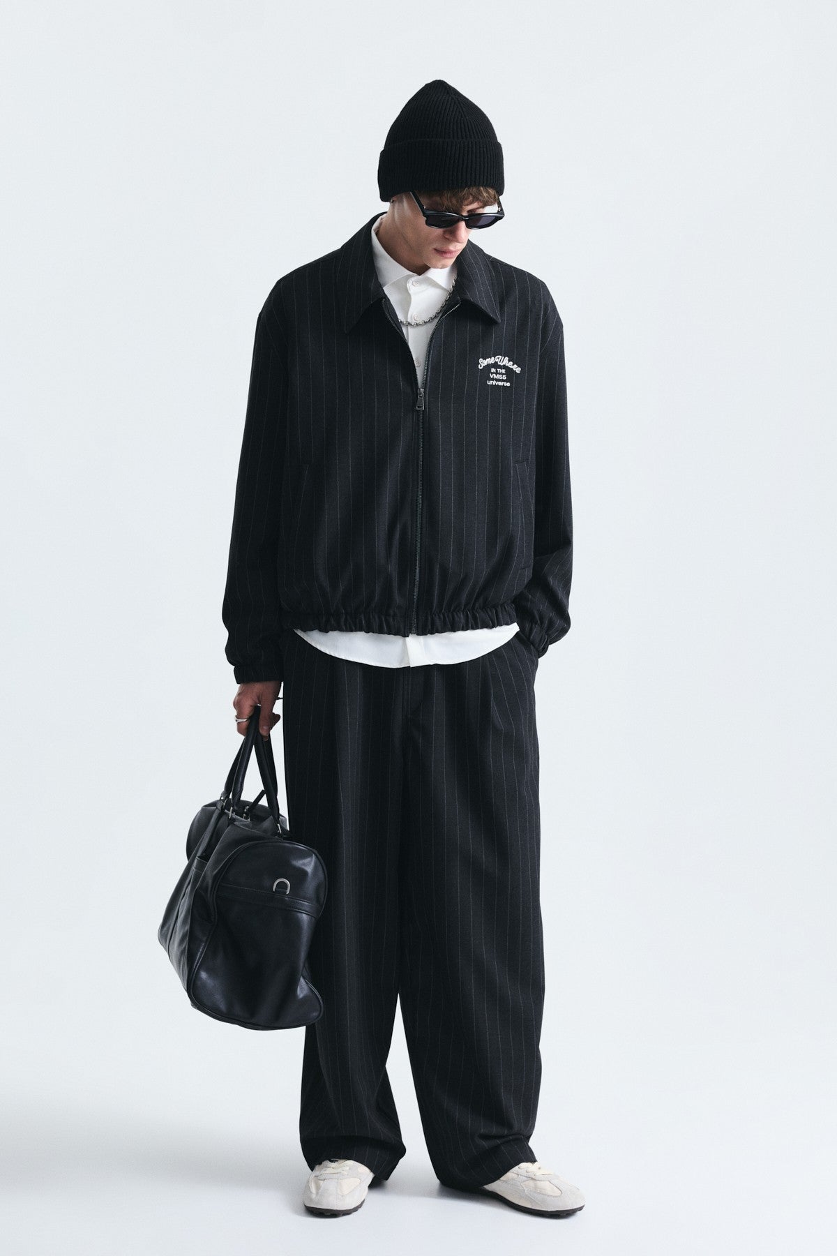 Oversize Çizgili Ceket Takım