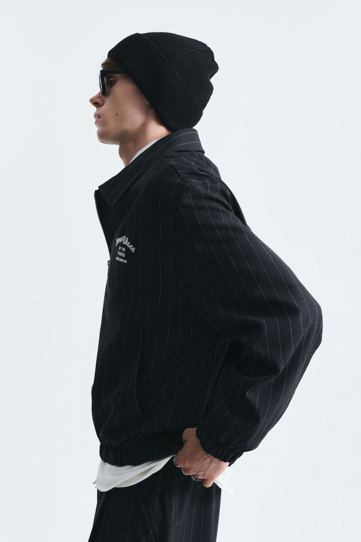 Oversize Çizgili Ceket Takım