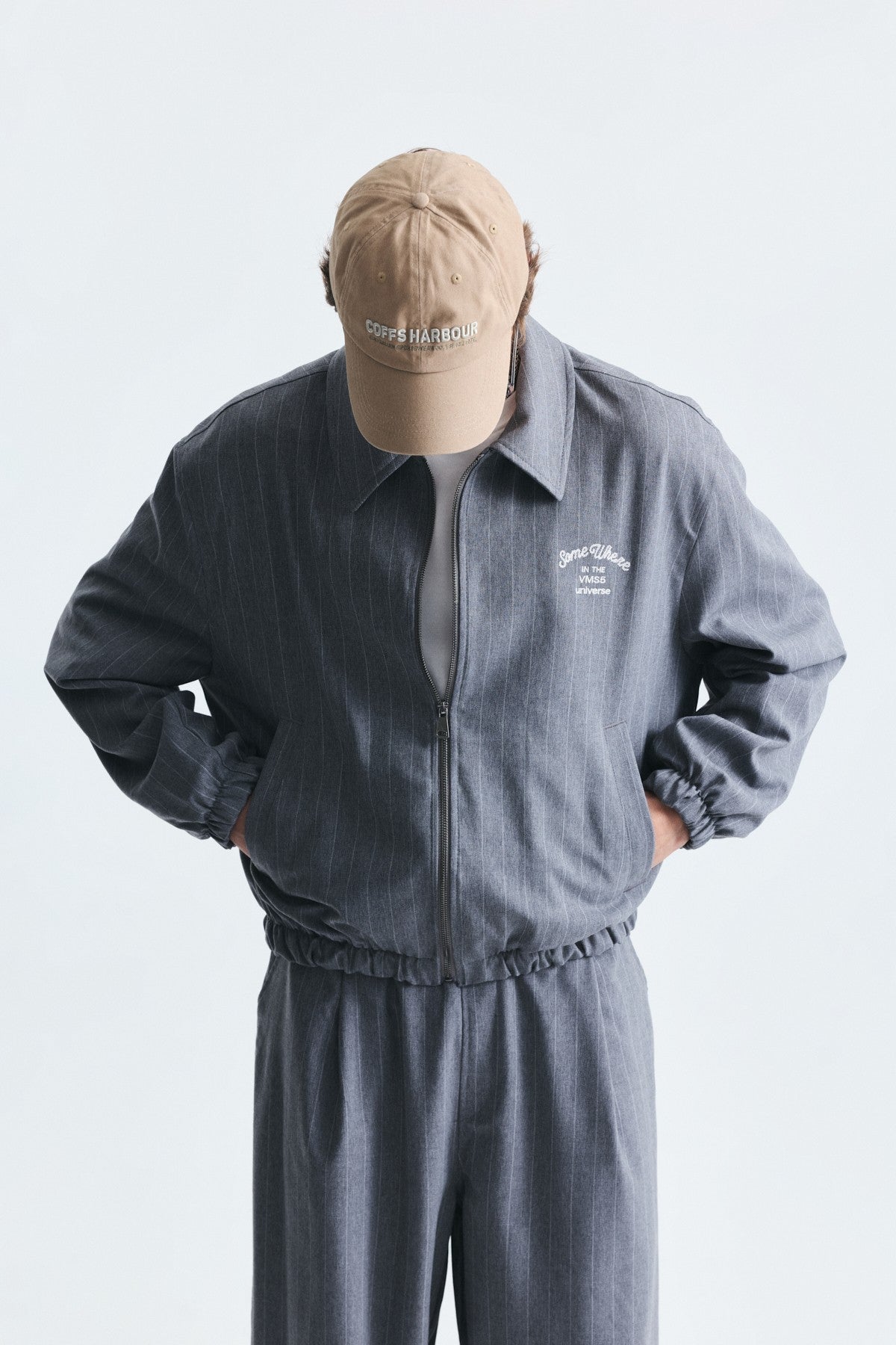 Oversize Çizgili Ceket Takım