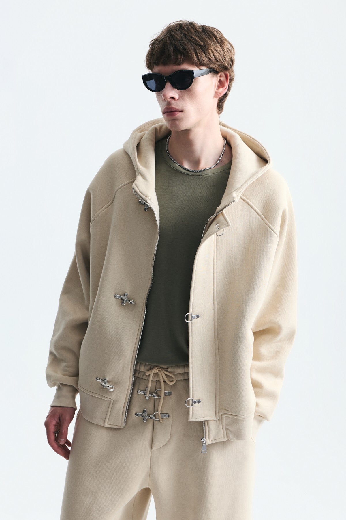 Oversize Klips Kapama Sweatshirt Takım