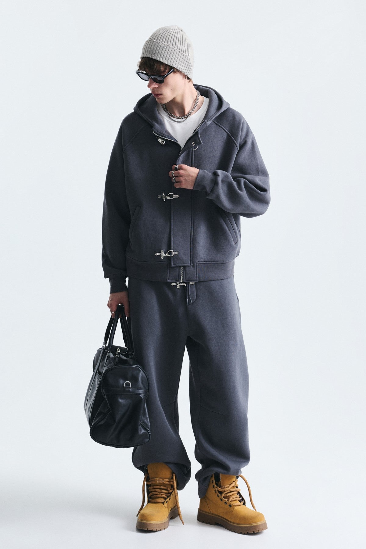 Oversize Klips Kapama Sweatshirt Takım