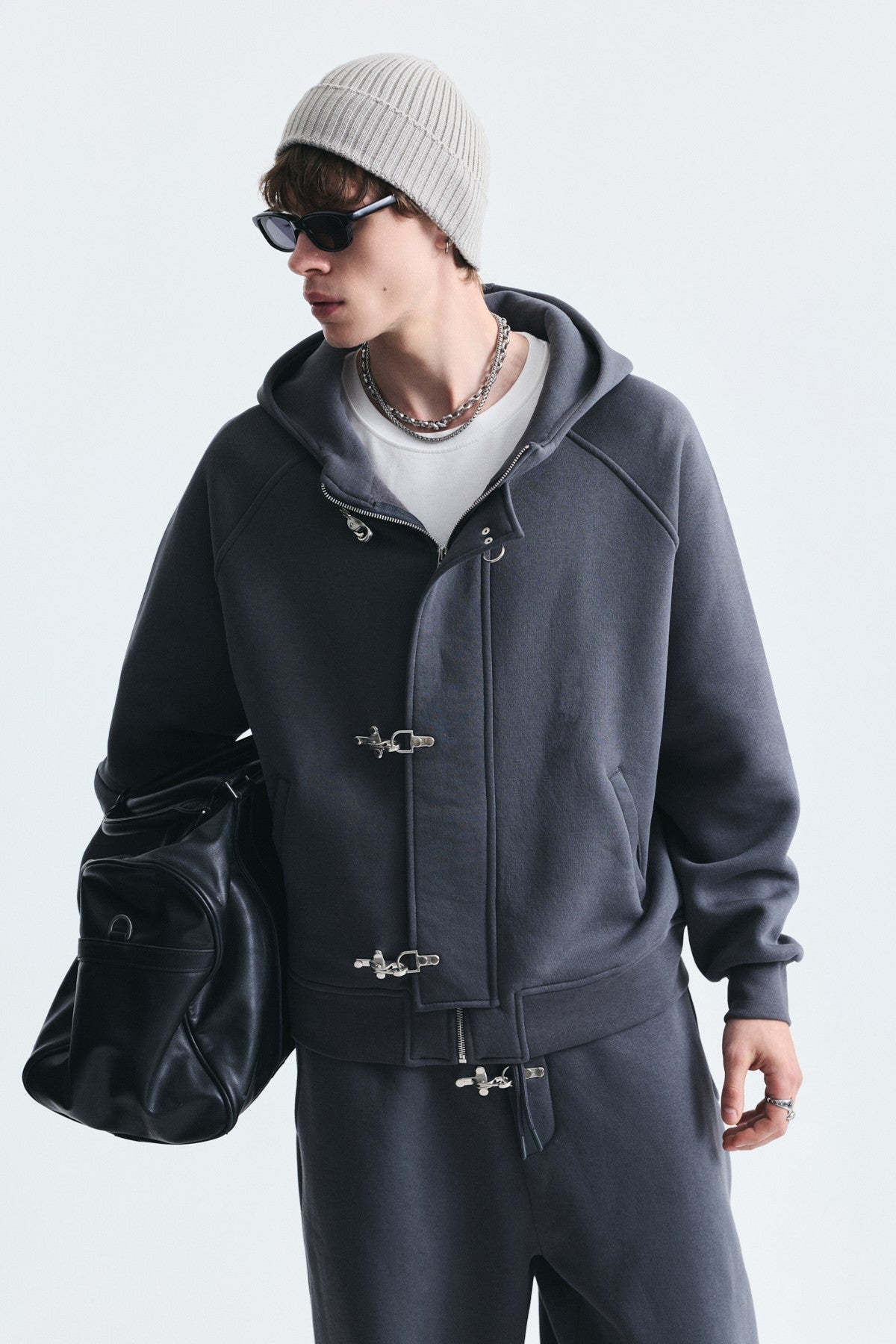 Oversize Klips Kapama Sweatshirt Takım