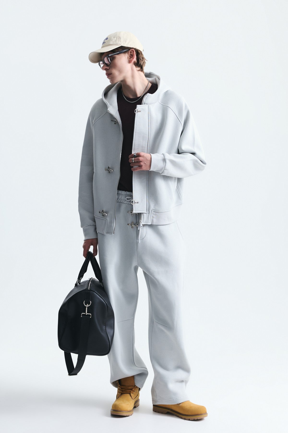 Oversize Klips Kapama Sweatshirt Takım