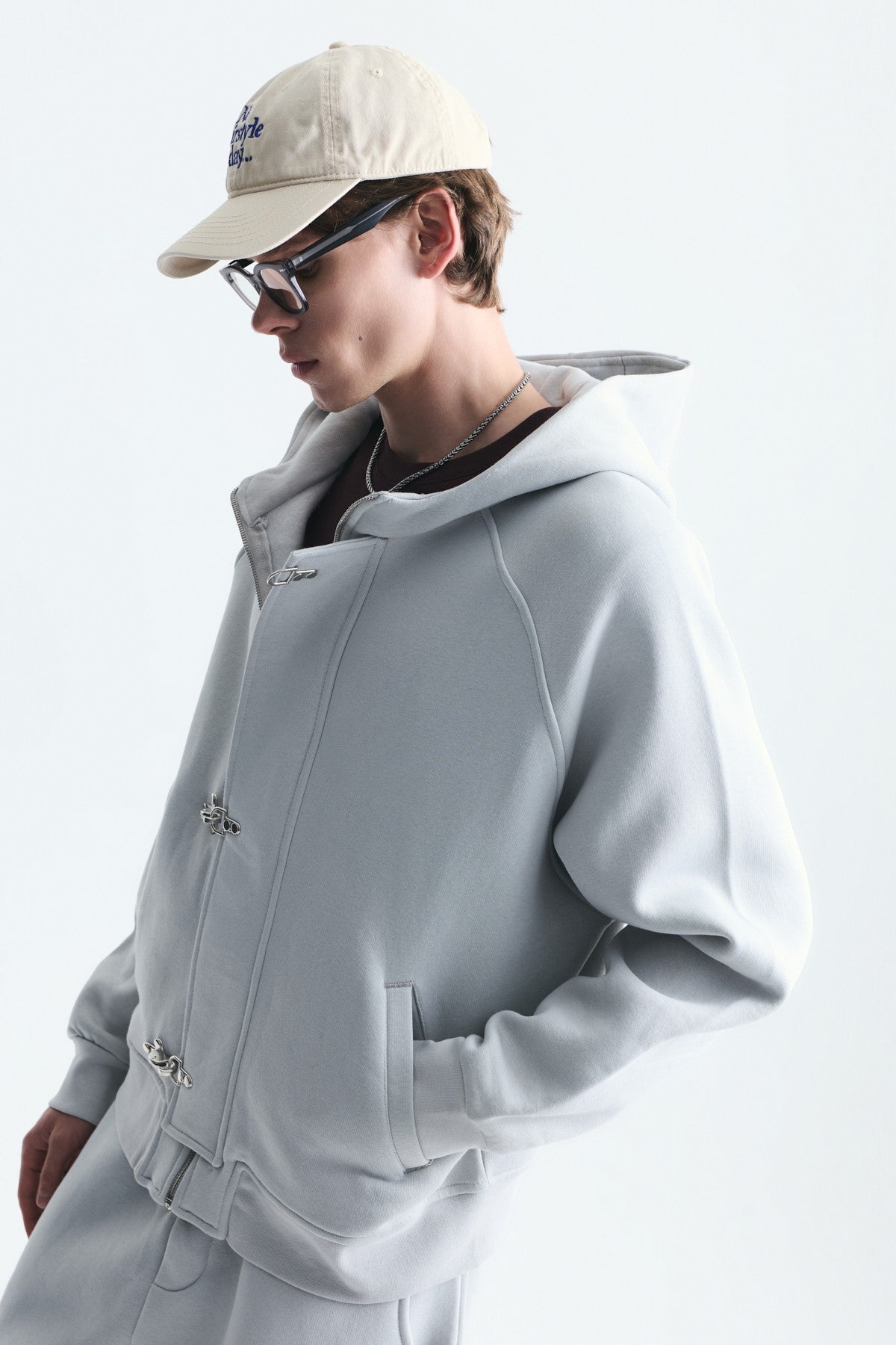 Oversize Klips Kapama Sweatshirt Takım