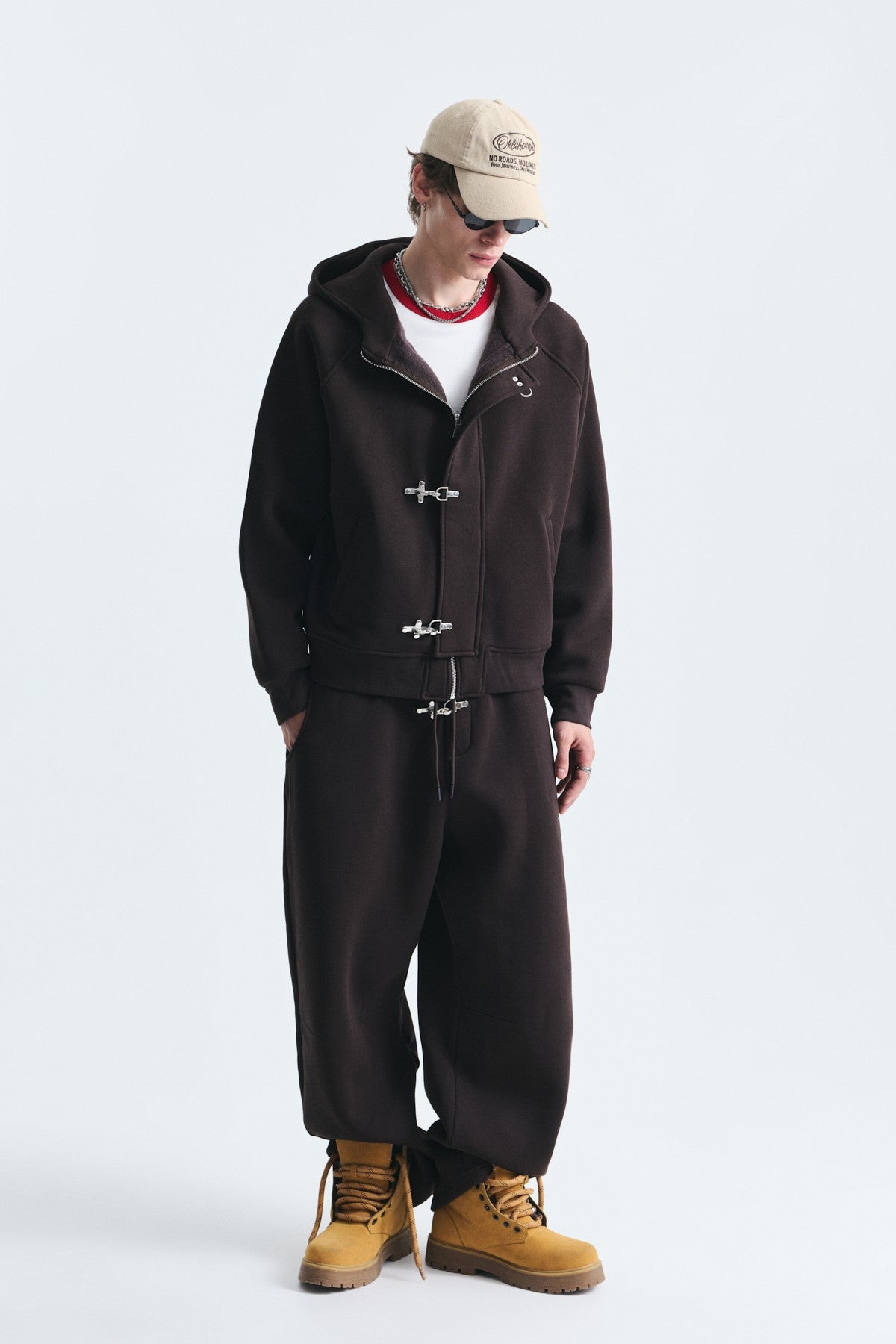 Oversize Klips Kapama Sweatshirt Takım