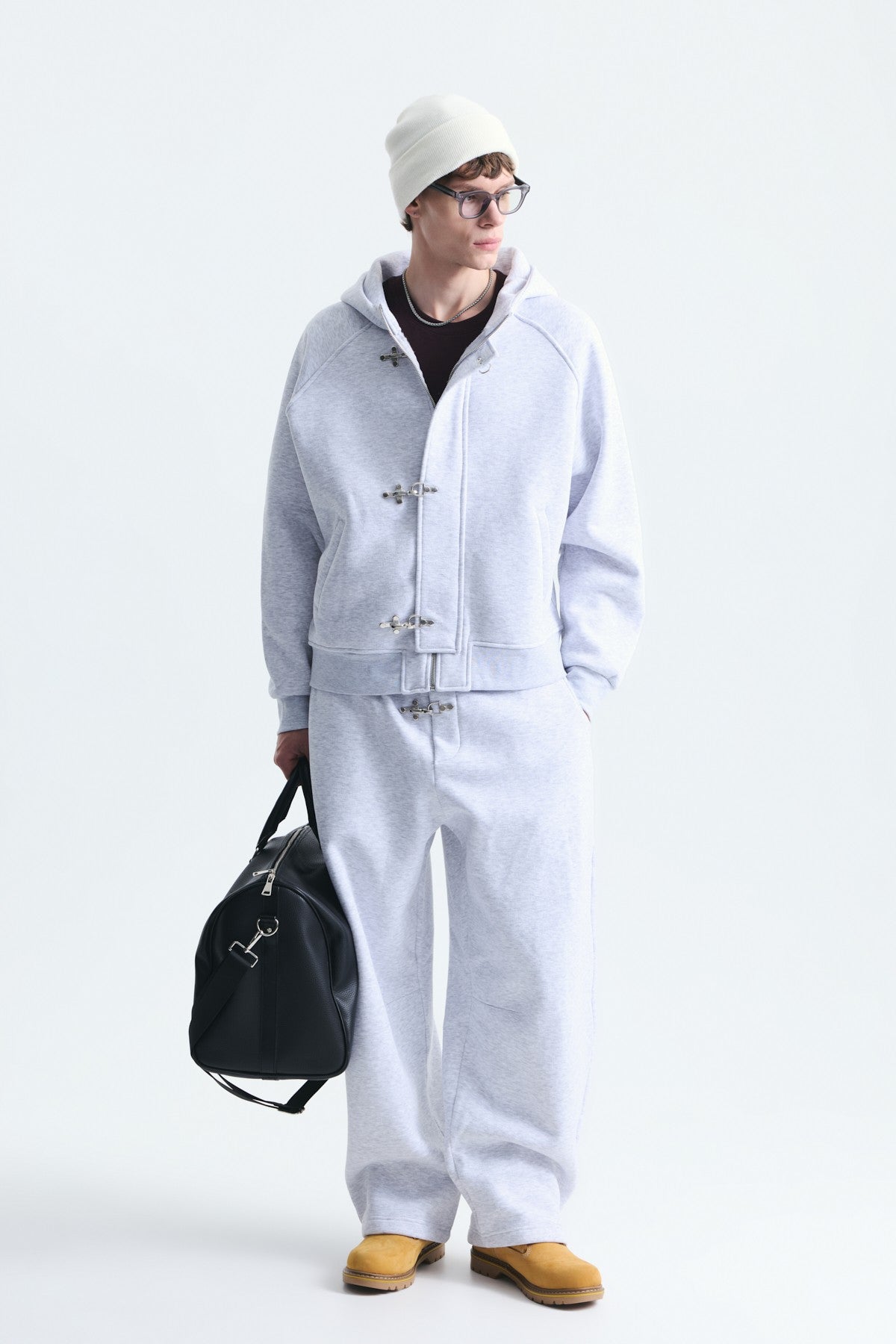 Oversize Klips Kapama Sweatshirt Takım