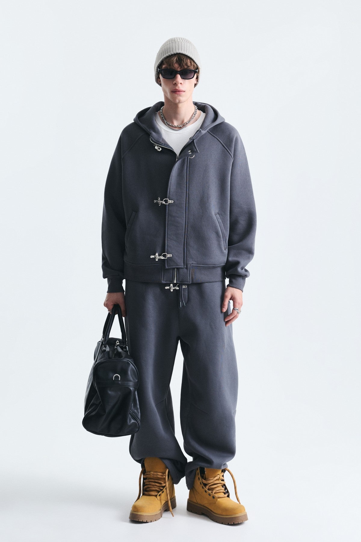 Oversize Klips Kapama Sweatshirt Takım
