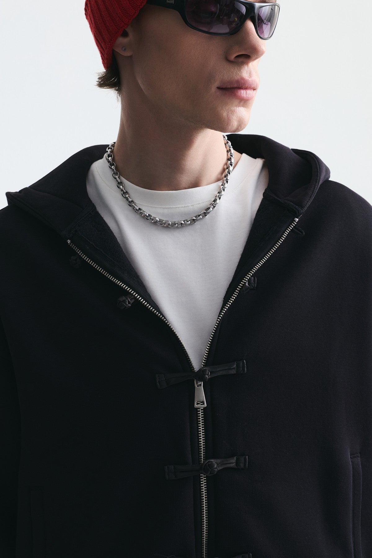 Süslü Düğme Sweatshirt ve Barrel Fit Eşofman Takım