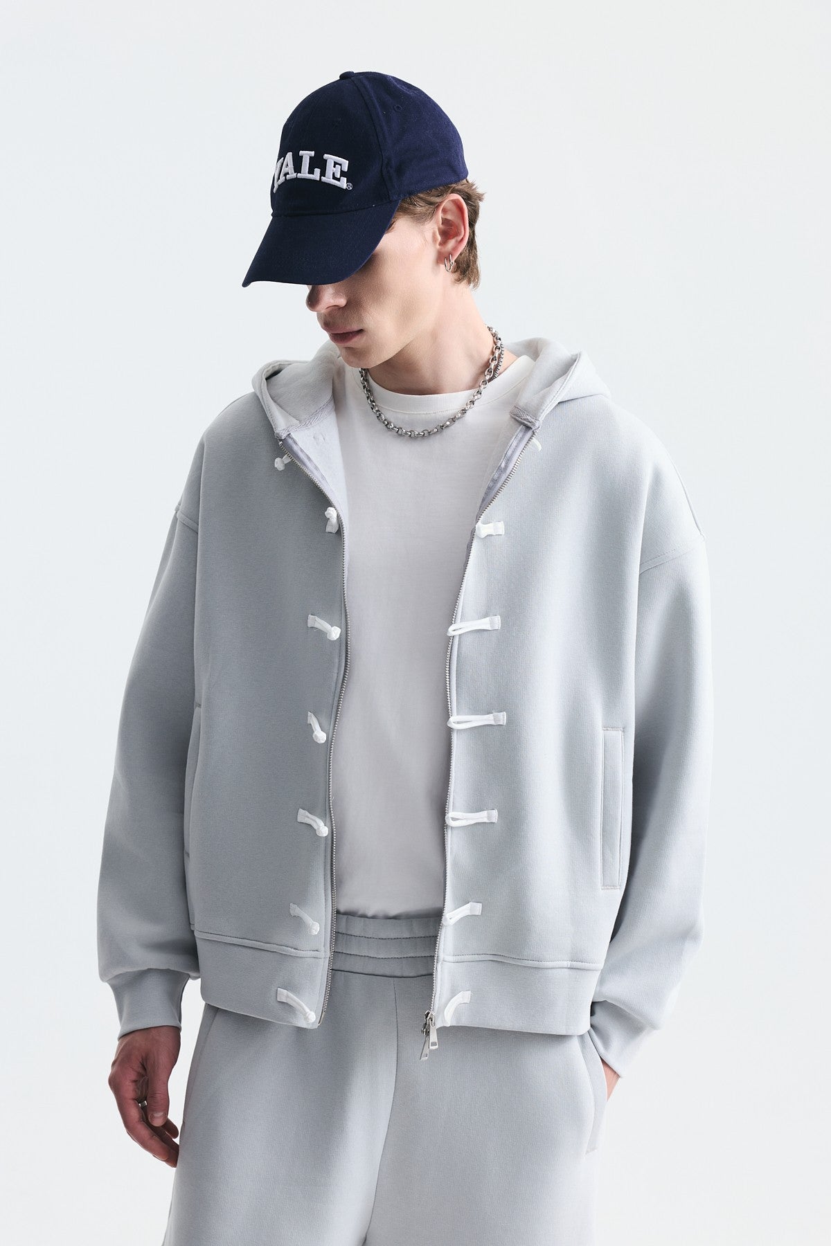 Süslü Düğme Sweatshirt ve Barrel Fit Eşofman Takım