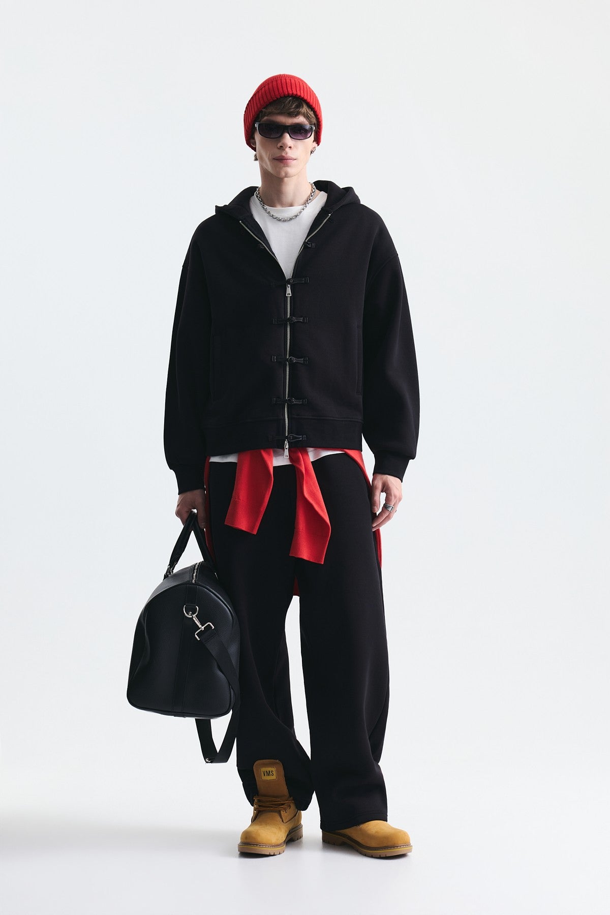 Süslü Düğme Sweatshirt ve Barrel Fit Eşofman Takım