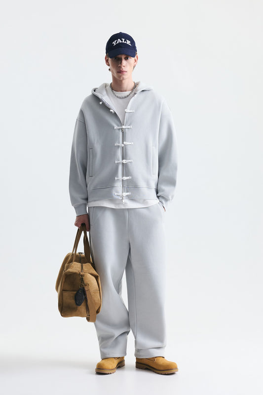 Süslü Düğme Sweatshirt ve Barrel Fit Eşofman Takım