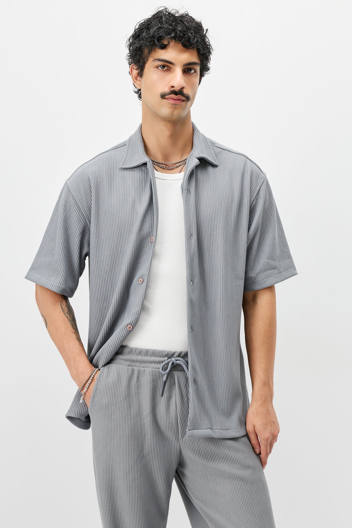 Fitilli Oversize Gömlek