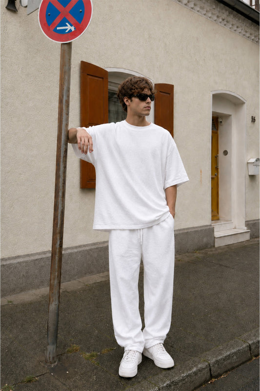 Süet Dokulu Basic Oversize Tişört
