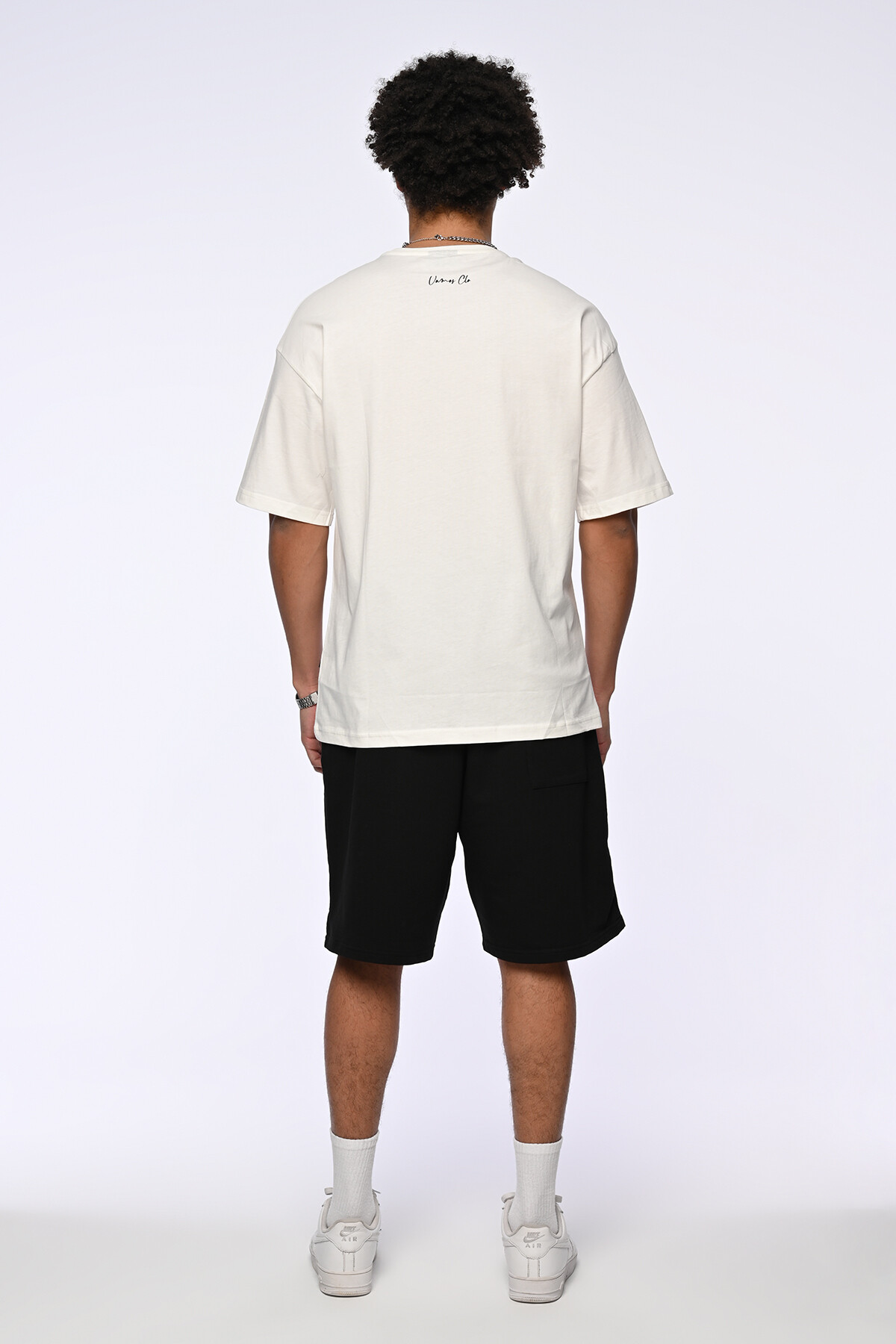 Beyaz Baskılı Oversize T-Shirt
