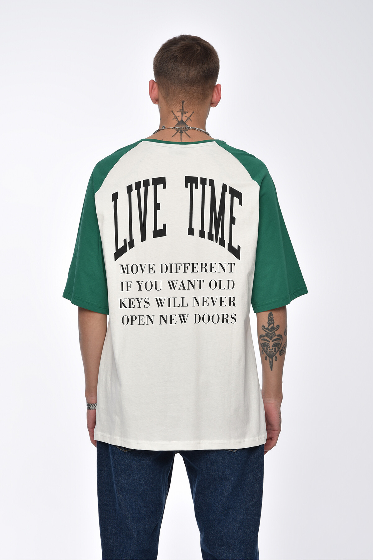 Nefti Live Time Baskılı Oversize T-Shirt