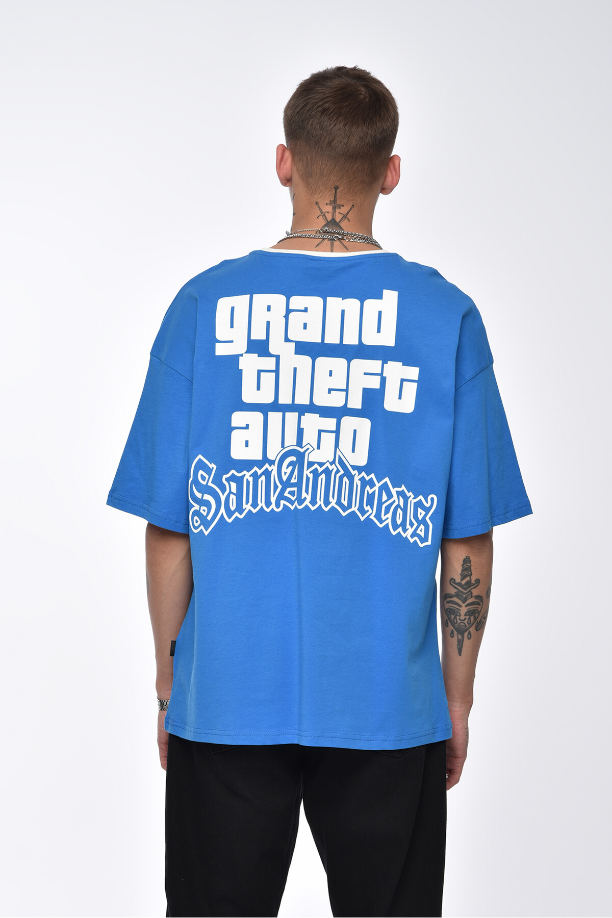 Saks San Andreas Baskılı Oversize T-Shirt
