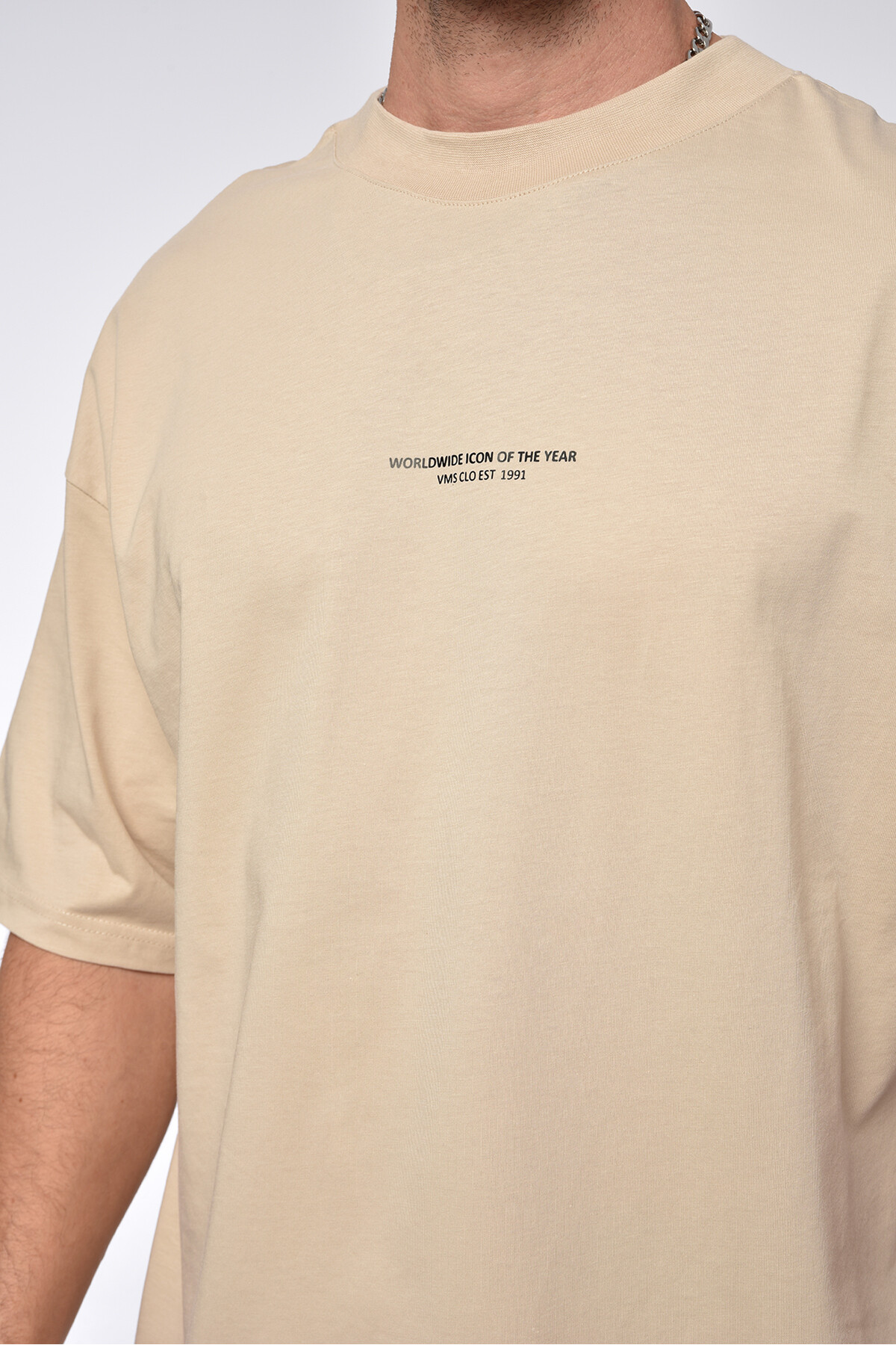 Taş Yazı Detaylı Ovesize T-Shirt