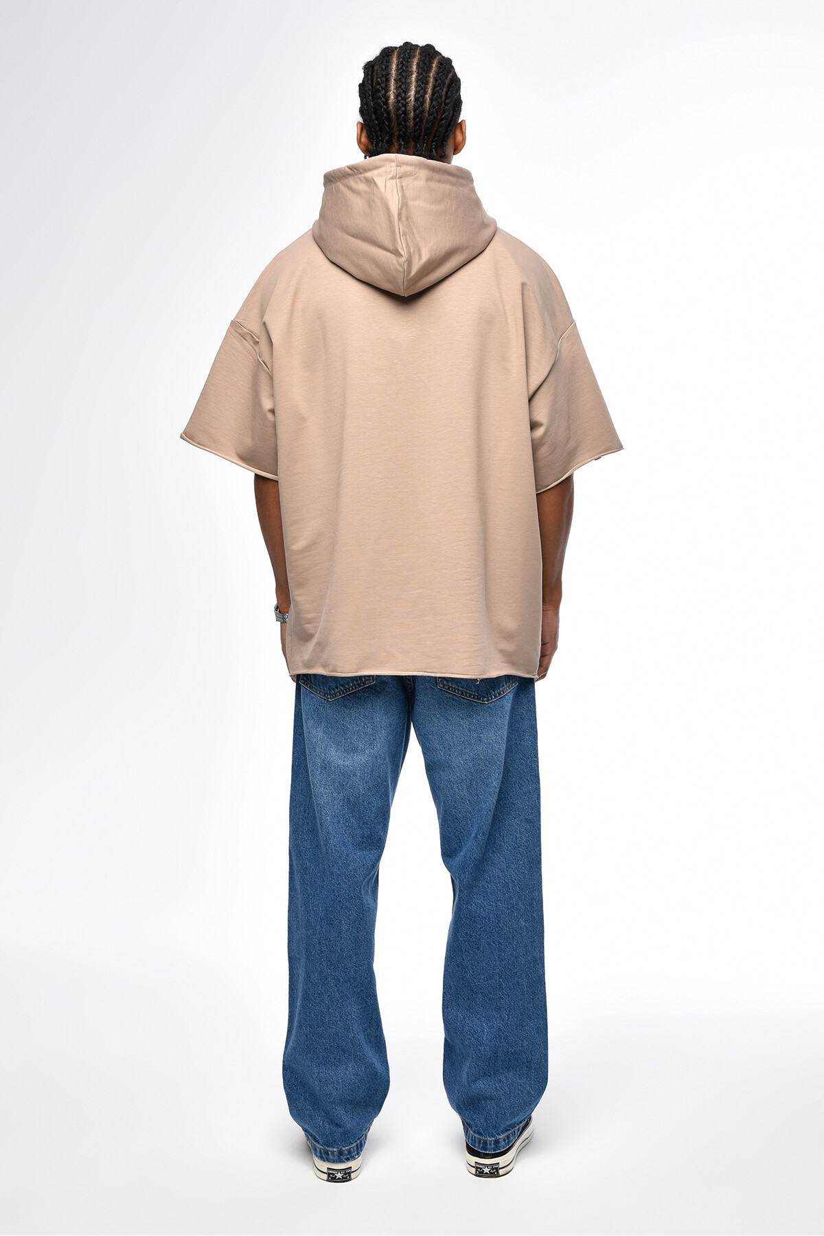 Vizon Basic Kapüşonlu Oversize T-Shirt