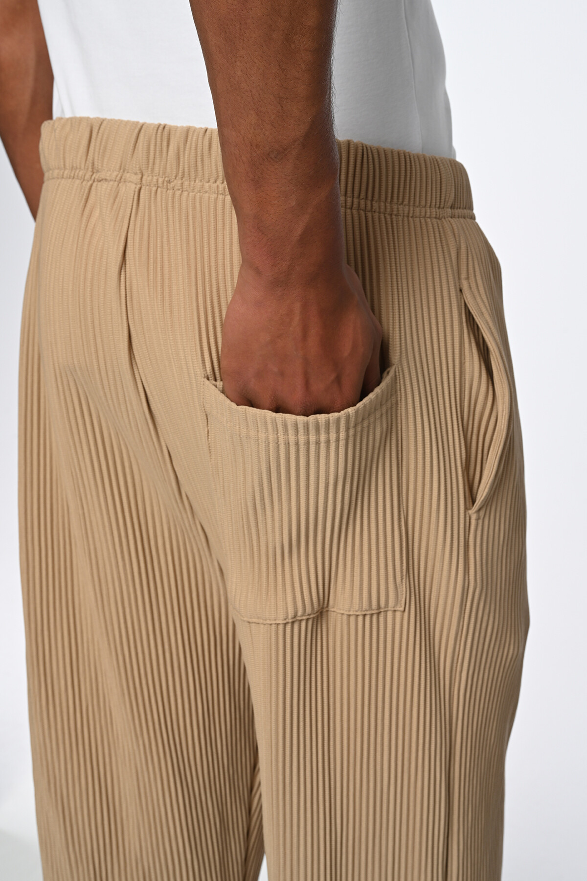 Bej Ottoman Oversize Pantolon