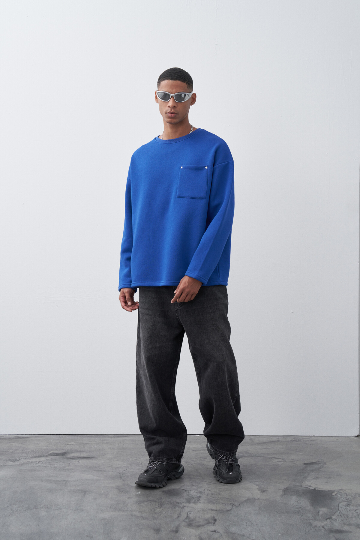 Saks Cep Detaylı Oversize Sweatshirt