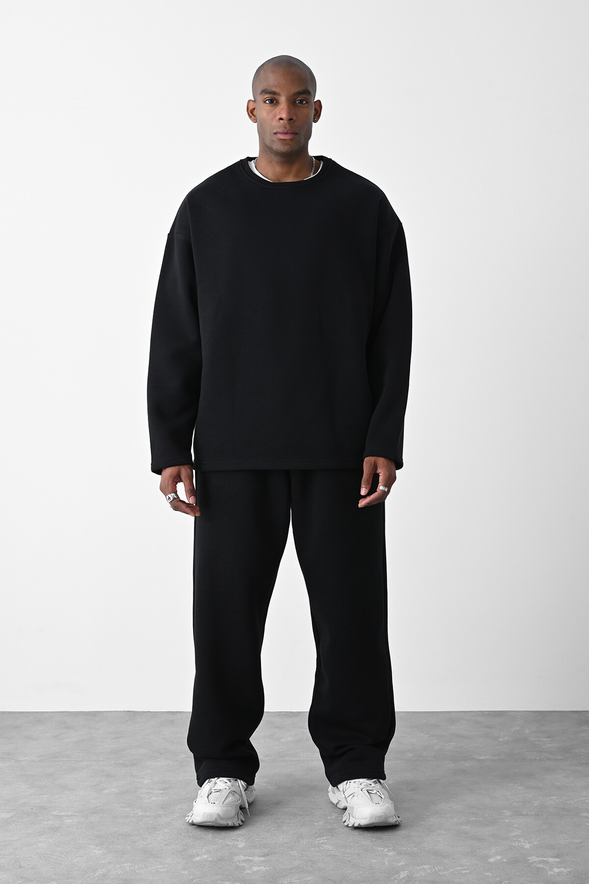 Siyah Basic Oversize Sweatshirt