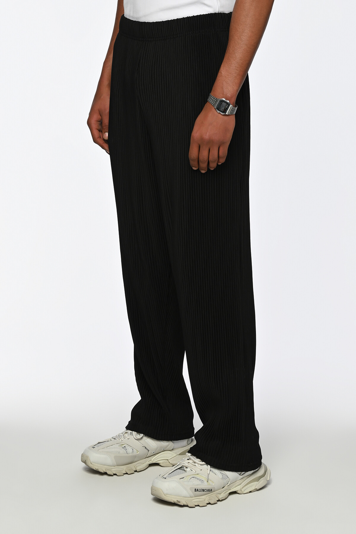 Siyah Ottoman Oversize Pantolon