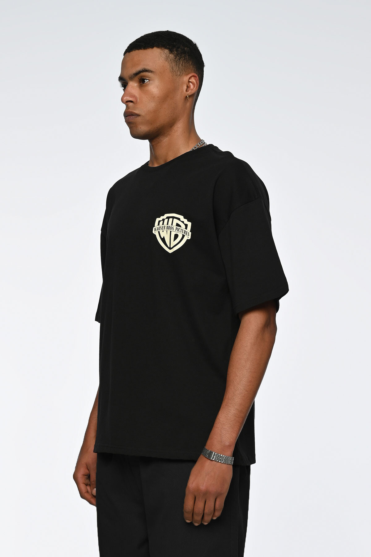 Siyah Wb Baskılı Oversize T-Shirt
