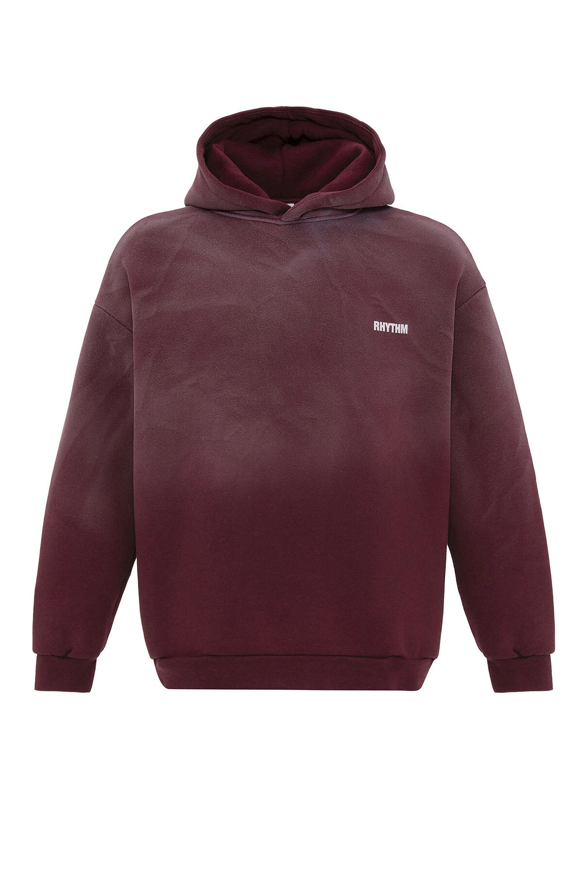 ARKA BASKILI OVERSIZE KAPÜŞONLU SWEATSHIRT BORDO