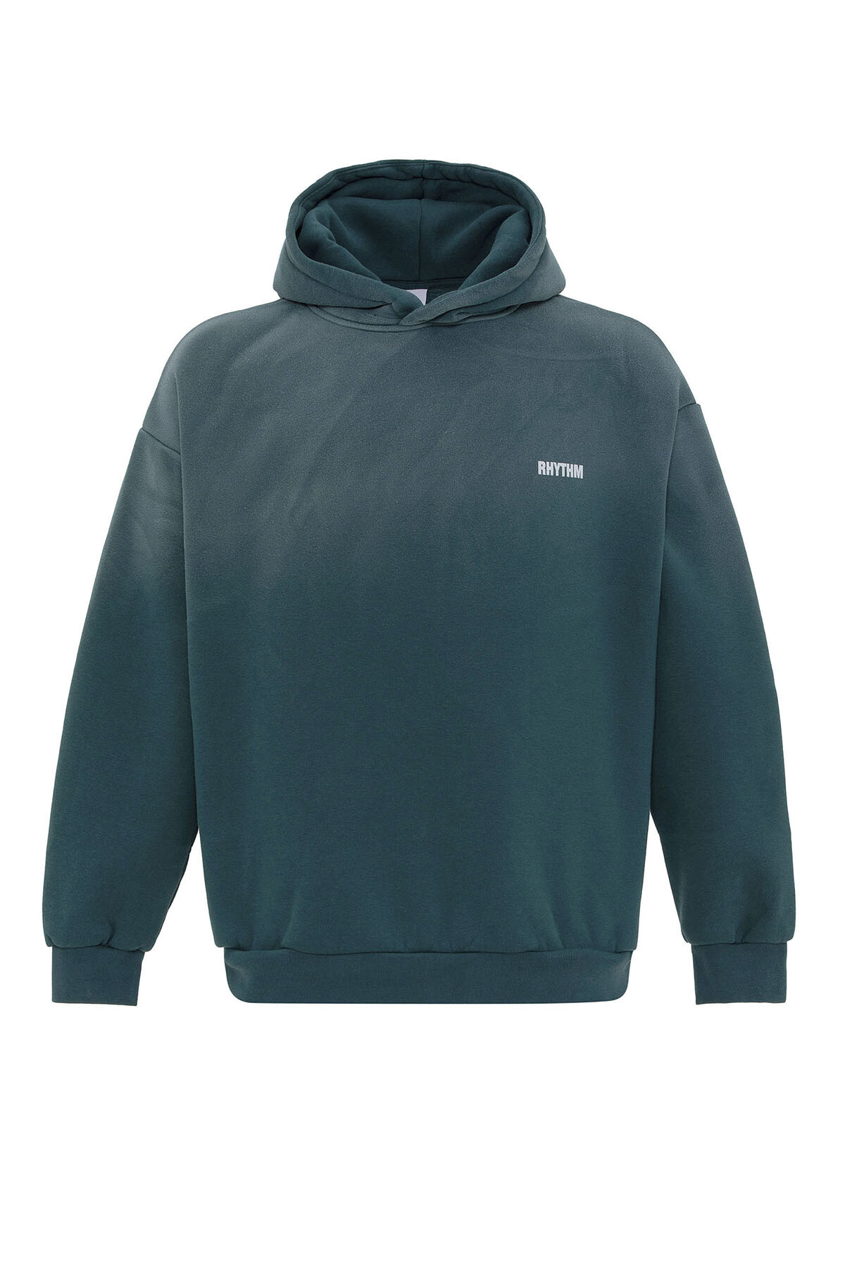 ARKA BASKILI OVERSIZE KAPÜŞONLU SWEATSHIRT PETROL