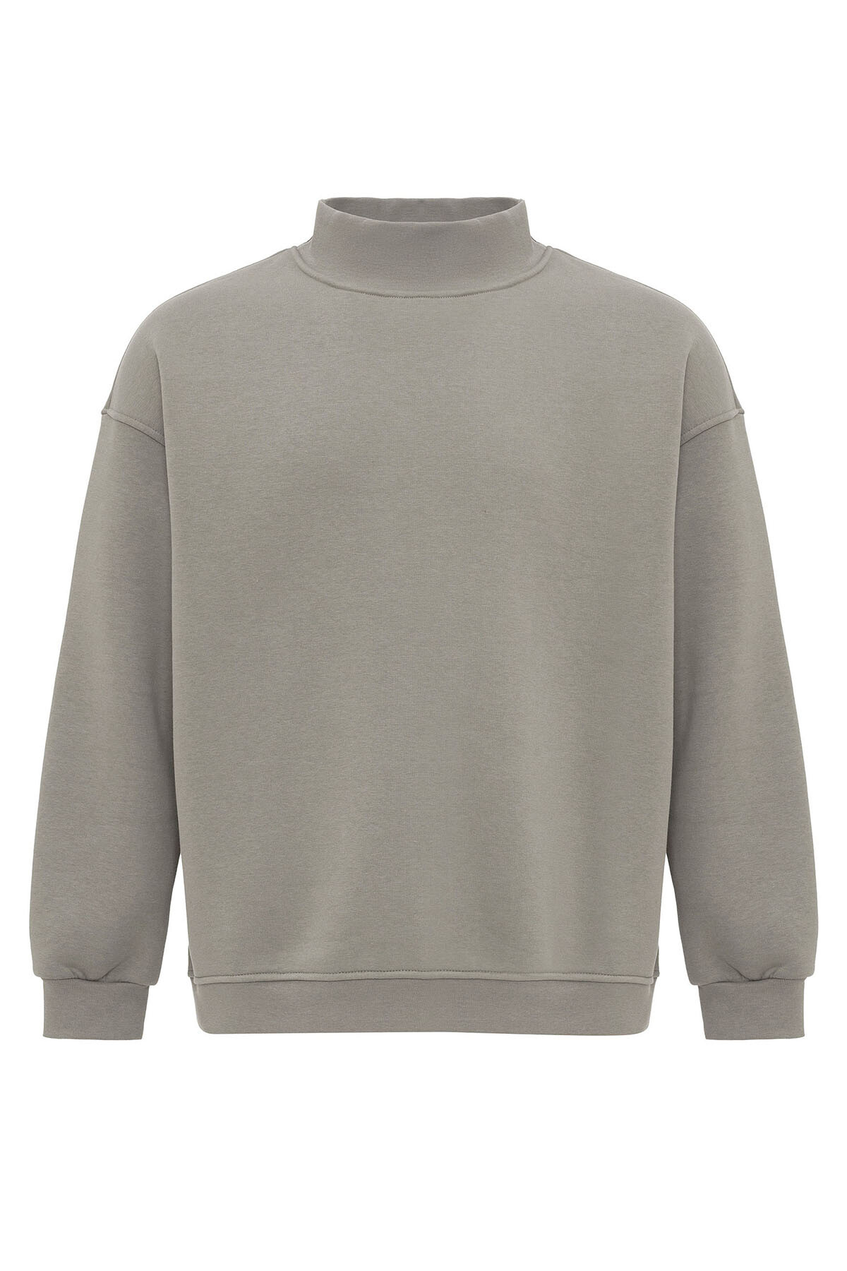 BASIC OVERSIZE BALIKÇI YAKA SWEATSHIRT HAKİ