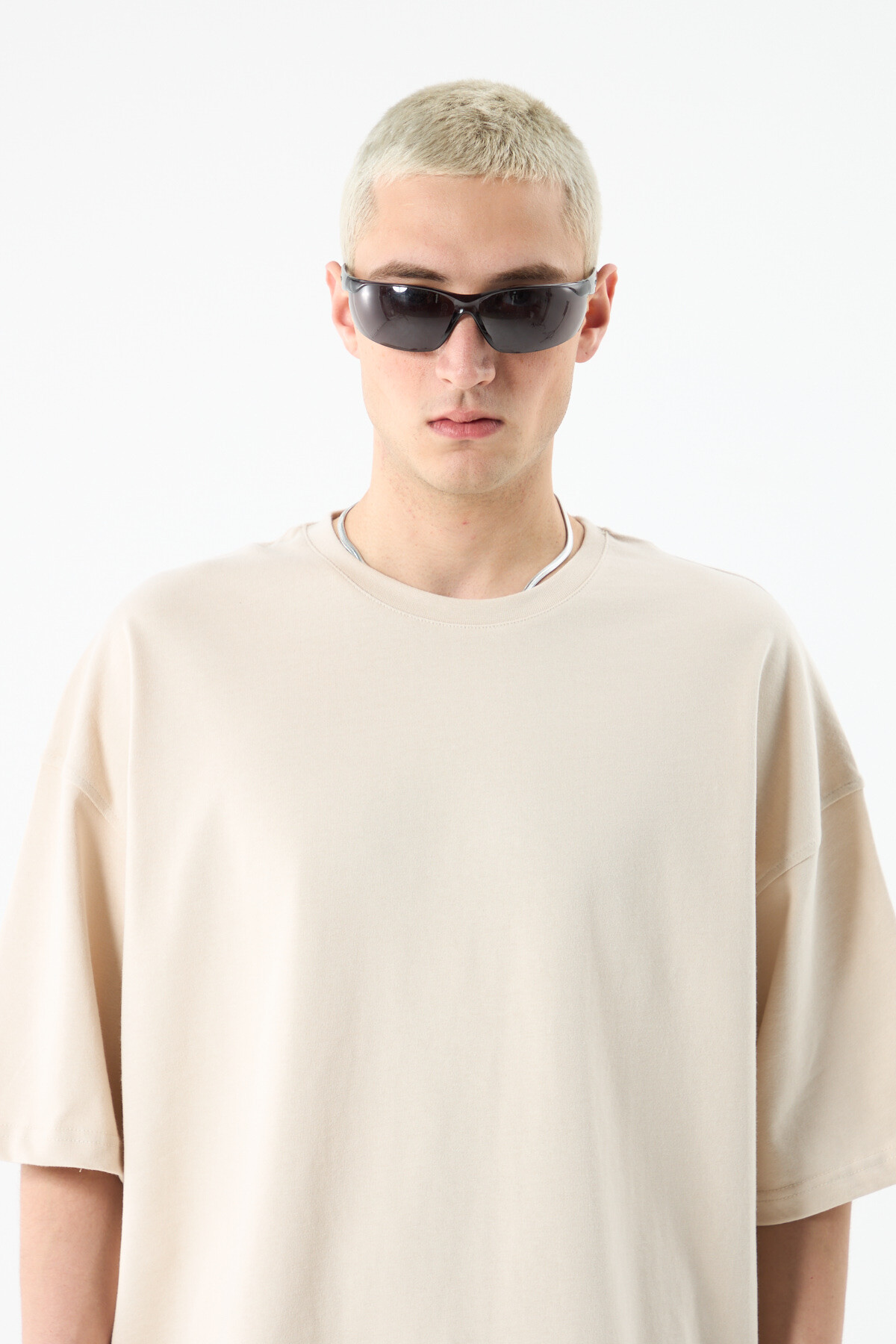 BASIC OVERSIZE CROP T-SHIRT TAŞ