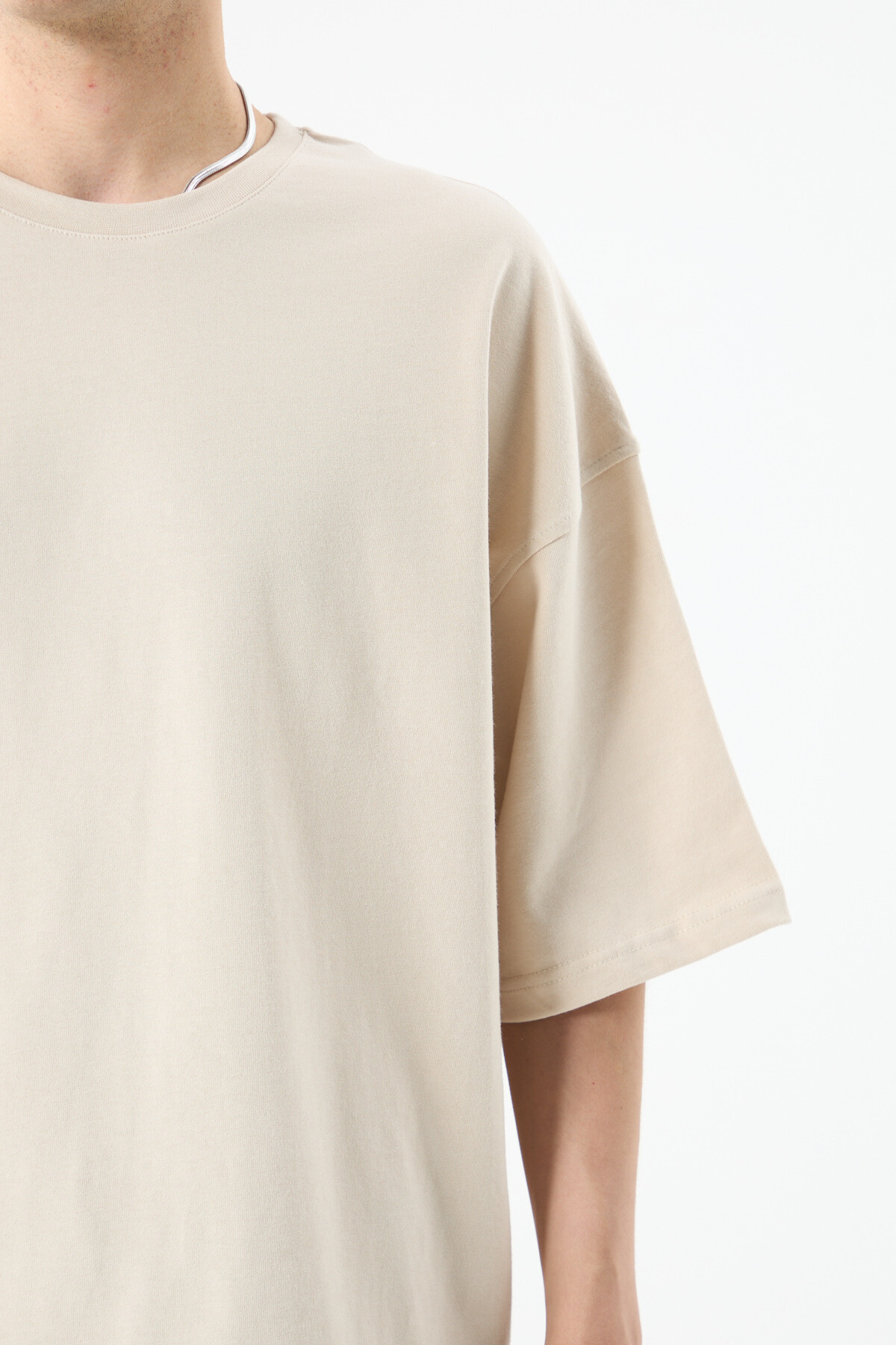 BASIC OVERSIZE CROP T-SHIRT TAŞ