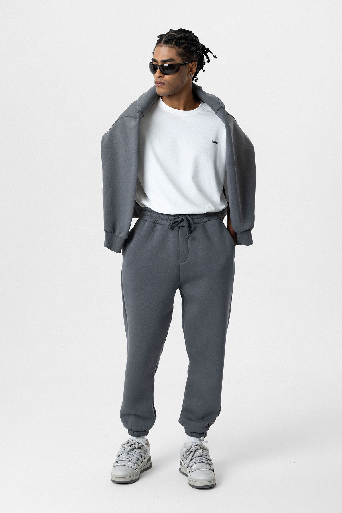 BASIC OVERSIZE JOGGER EŞOFMAN ALT FÜME