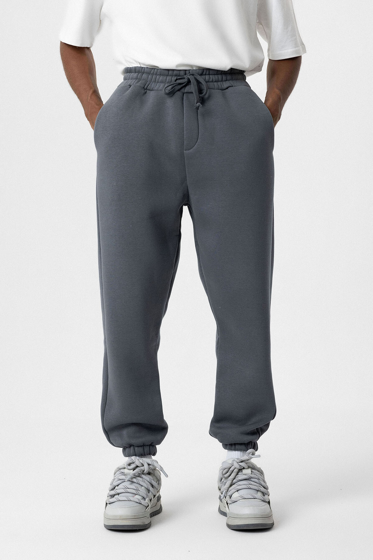 BASIC OVERSIZE JOGGER EŞOFMAN ALT FÜME