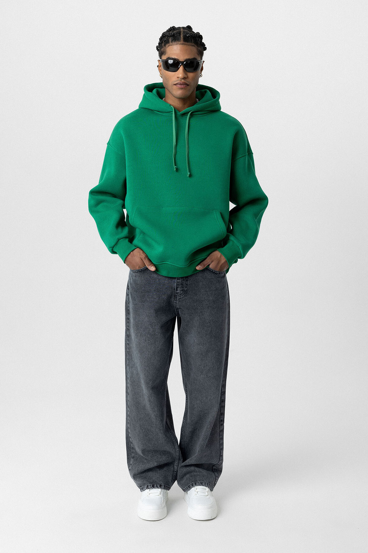 BASIC OVERSIZE KAPÜŞONLU CEP DETAYLI SWEATSHIRT BENETTON