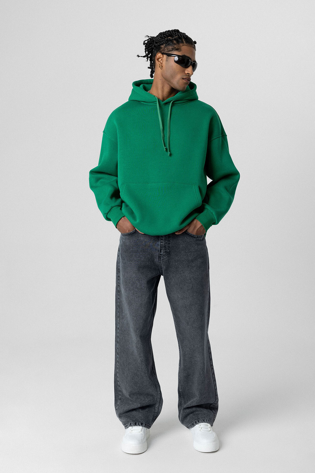 BASIC OVERSIZE KAPÜŞONLU CEP DETAYLI SWEATSHIRT BENETTON