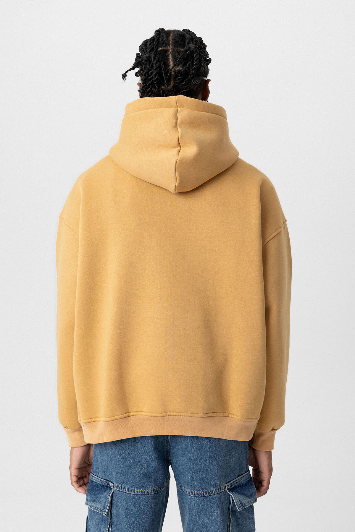 BASIC OVERSIZE KAPÜŞONLU CEP DETAYLI SWEATSHIRT CAMEL