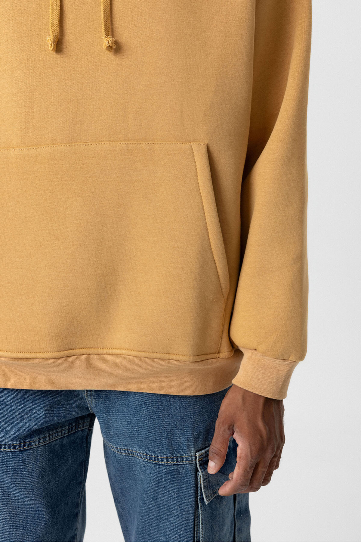 BASIC OVERSIZE KAPÜŞONLU CEP DETAYLI SWEATSHIRT CAMEL