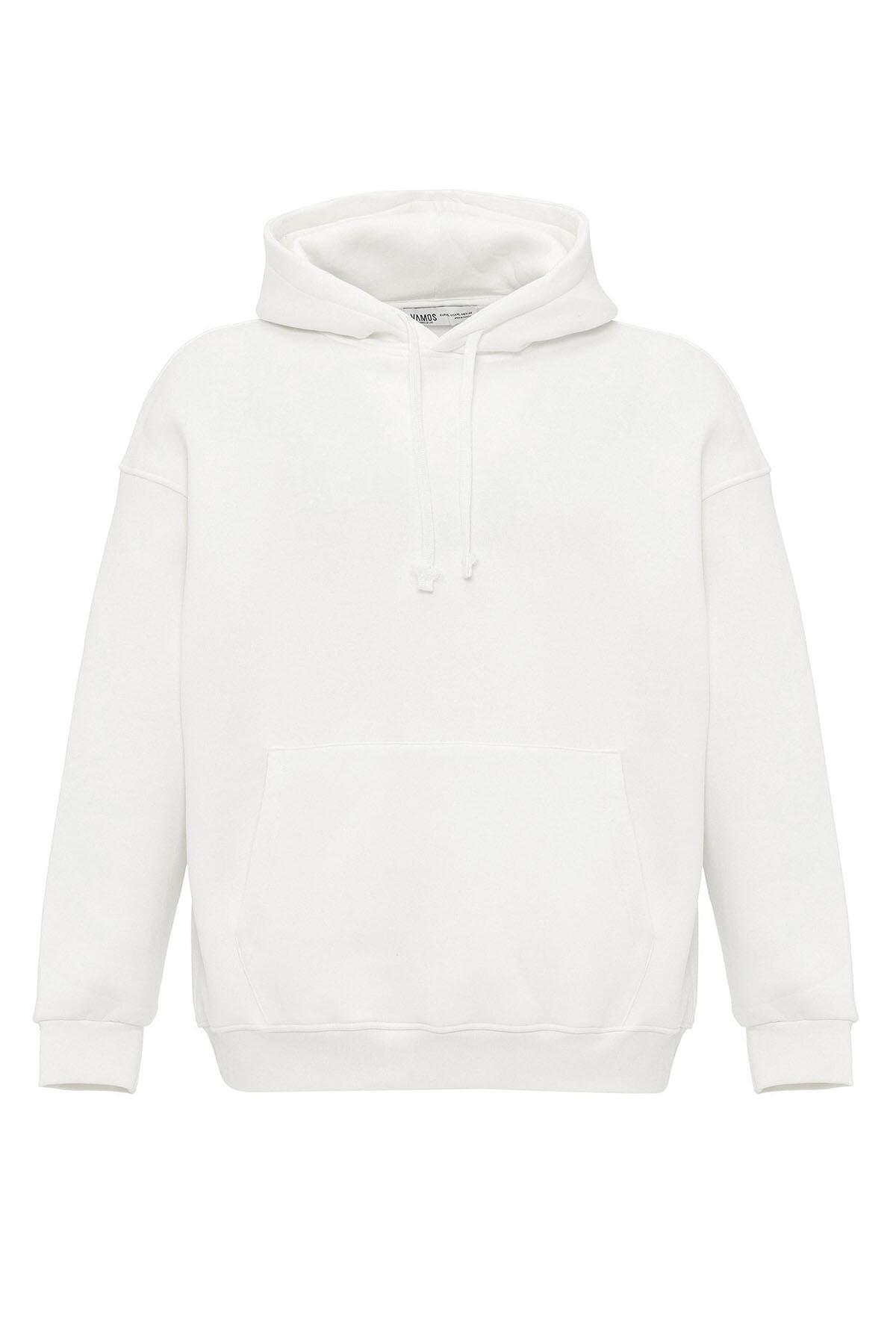 BASIC OVERSIZE KAPÜŞONLU CEP DETAYLI SWEATSHIRT EKRU