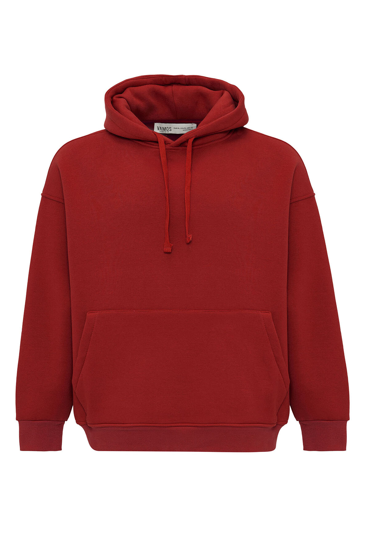 BASIC OVERSIZE KAPÜŞONLU CEP DETAYLI SWEATSHIRT KIRMIZI