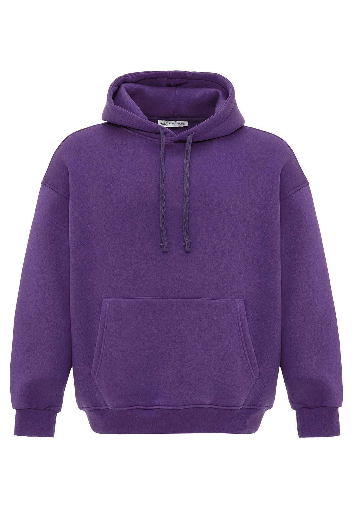 BASIC OVERSIZE KAPÜŞONLU CEP DETAYLI SWEATSHIRT MOR